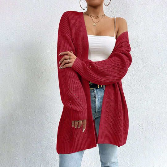 R&B | Einfarbige Elegante Strickjacke mit Taschen