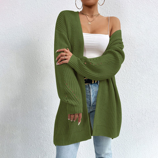 R&B | Einfarbige Elegante Strickjacke mit Taschen