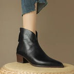 R&B | Damenstiefelette Aus Leder mit Blockabsatz