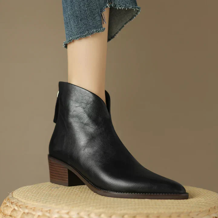 R&B | Damenstiefelette Aus Leder mit Blockabsatz