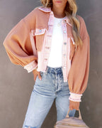 R&B | Gekürzte Jacke Patchwork Design Statement Ärmel