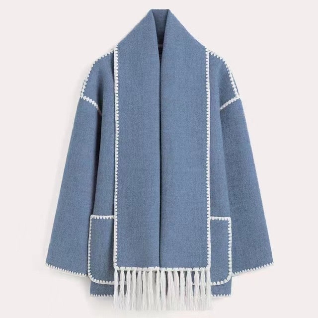 R&B | Wollmantel für Damen Grau Elegant und Stilvoll