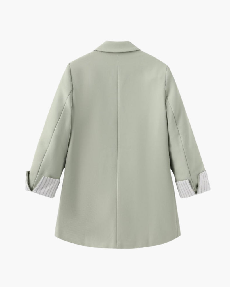 R&B | Olivfarbener Damen Sommerblazer mit Doppelkneifen