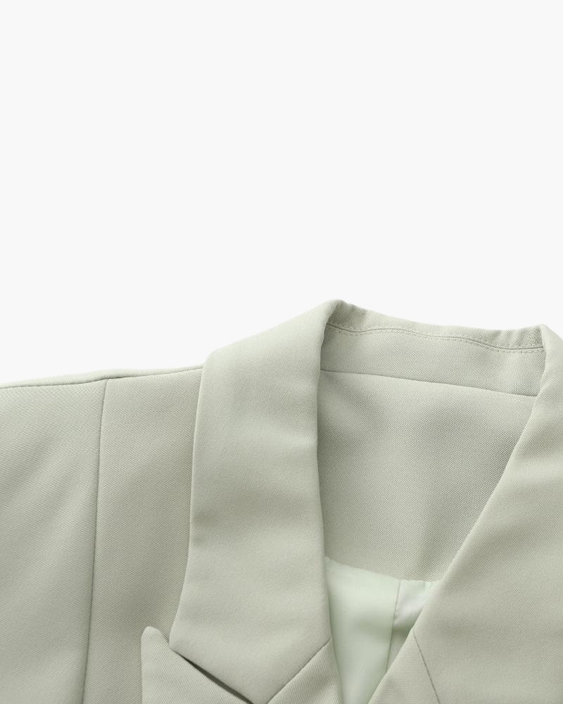 R&B | Olivfarbener Damen Sommerblazer mit Doppelkneifen