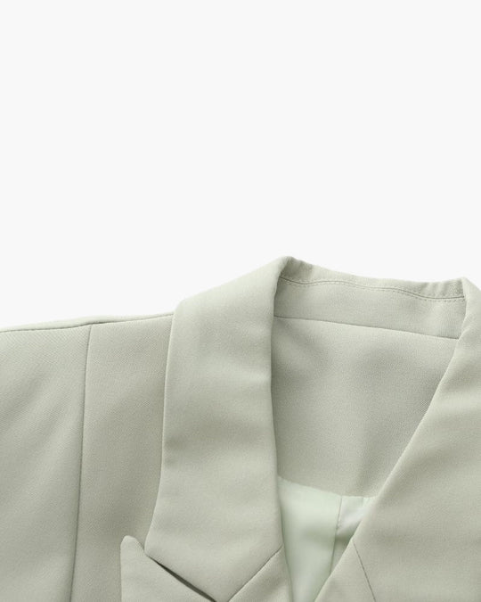 R&B | Olivfarbener Damen Sommerblazer mit Doppelkneifen