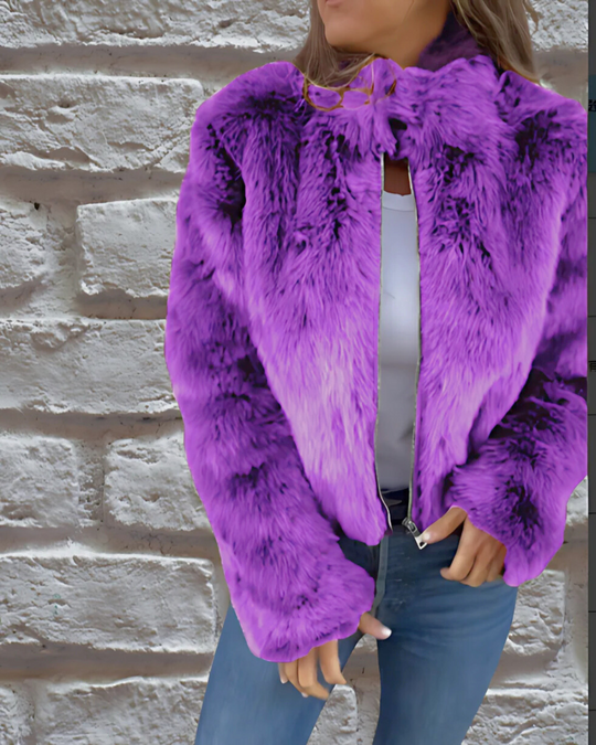R&B | Damen Samtjacke Weicher Plüschstoff