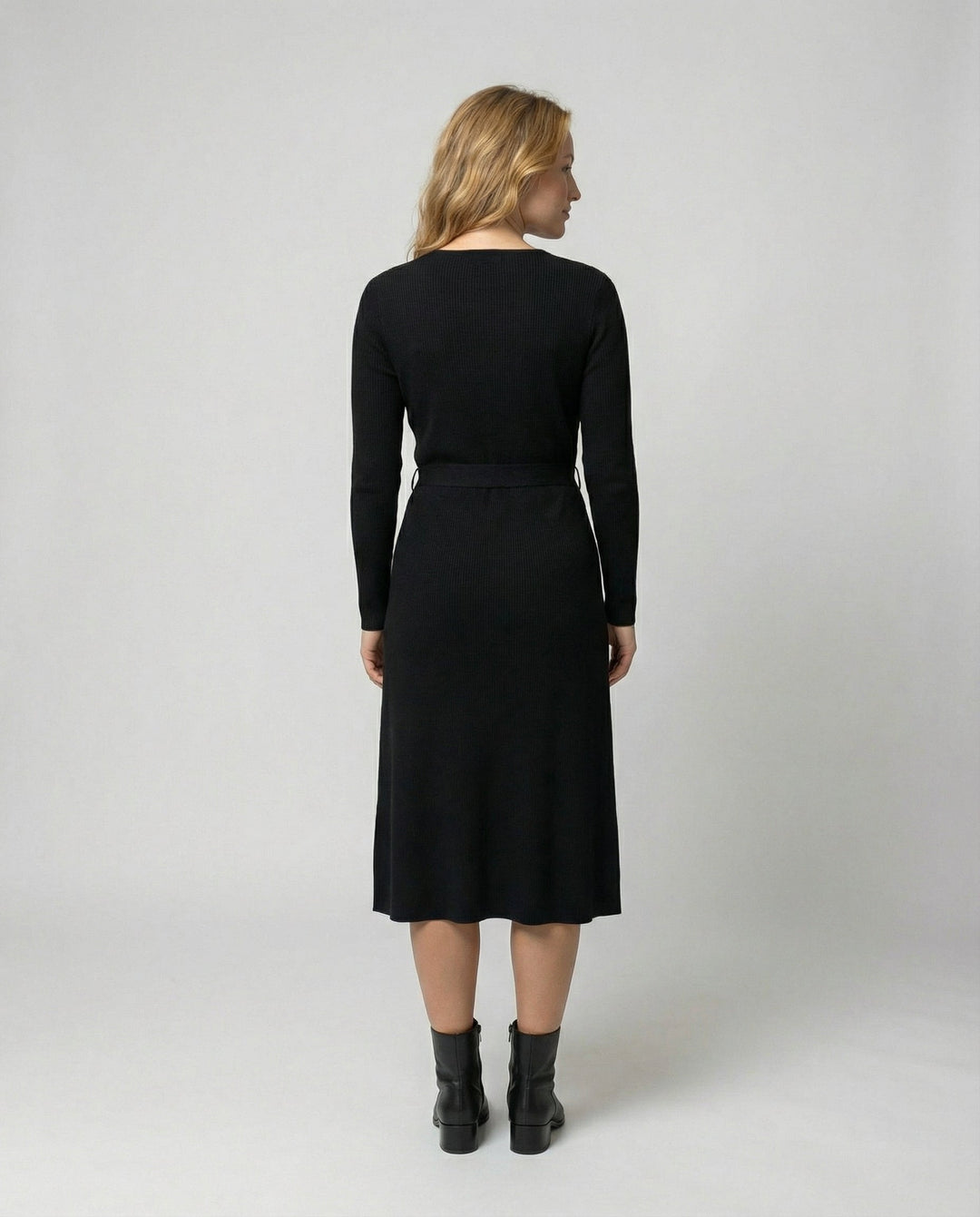 Elegantes Damen Wickelkleid mit Langen Ärmeln und Taillenkordelung | R&B