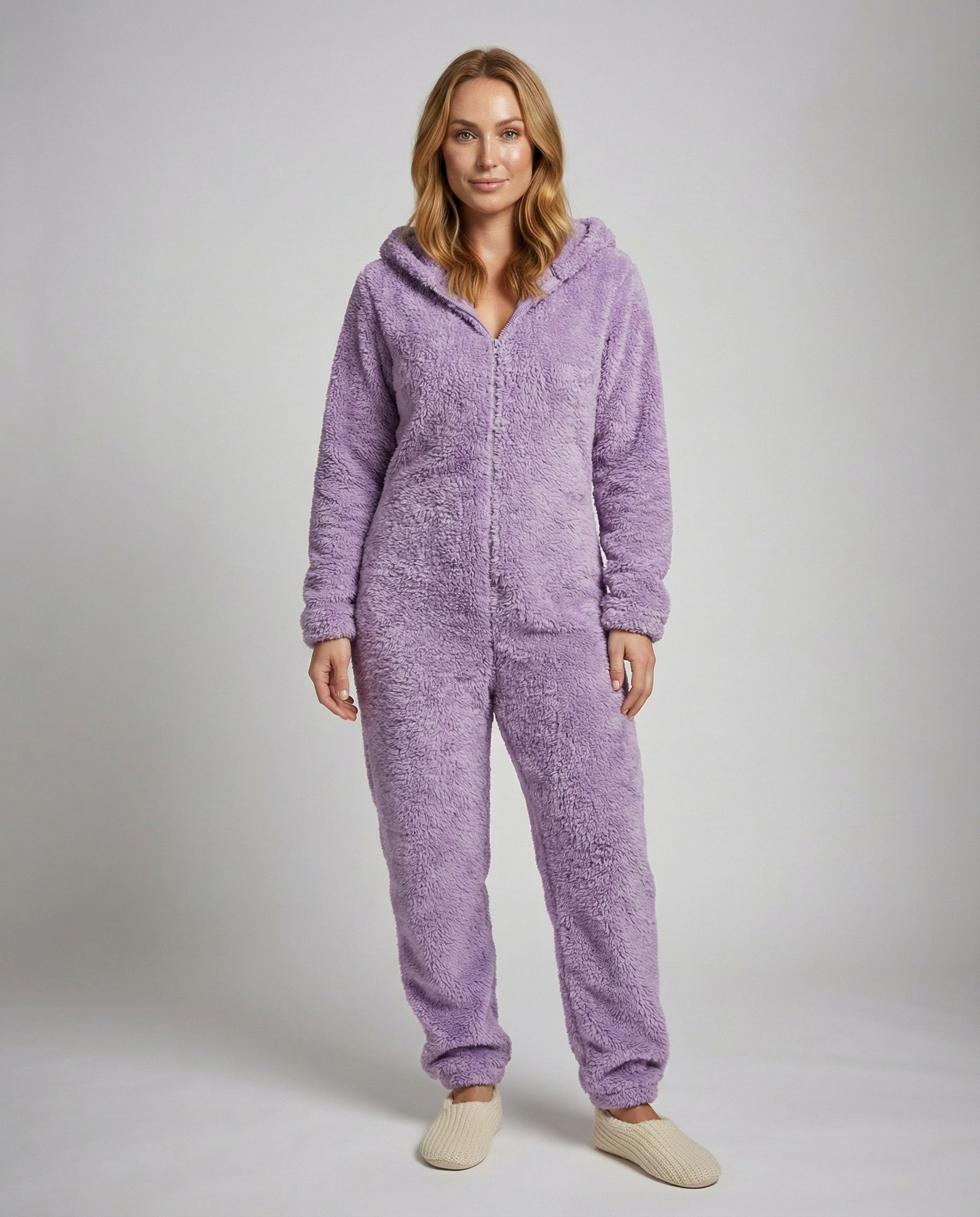 Damen Teddy Fleece Overall Kapuze | R&B