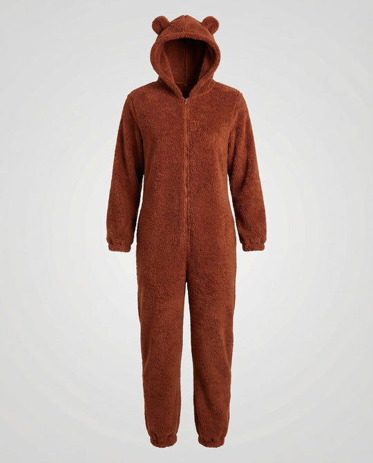 Damen Teddy Fleece Overall Kapuze | R&B