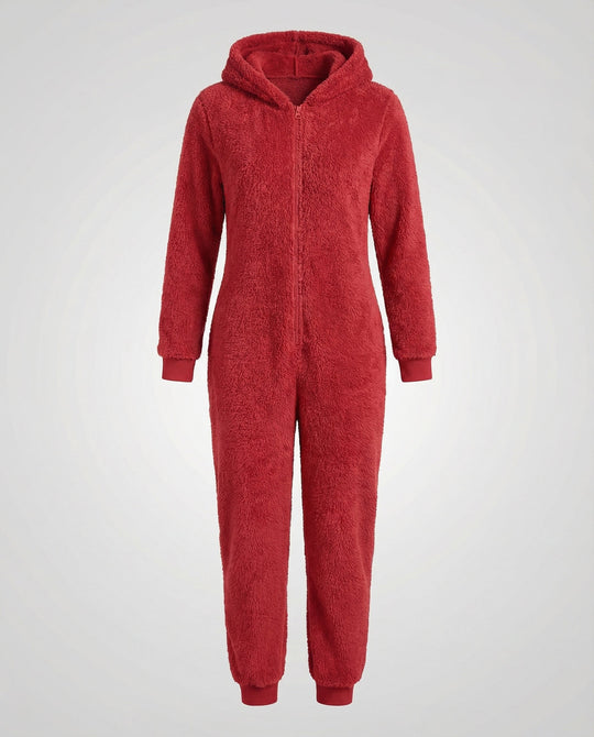 Damen Teddy Fleece Overall Kapuze | R&B