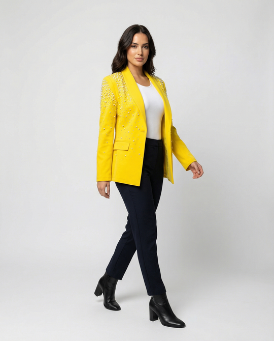 R&B | Slim Damenblazer mit Perlendetails