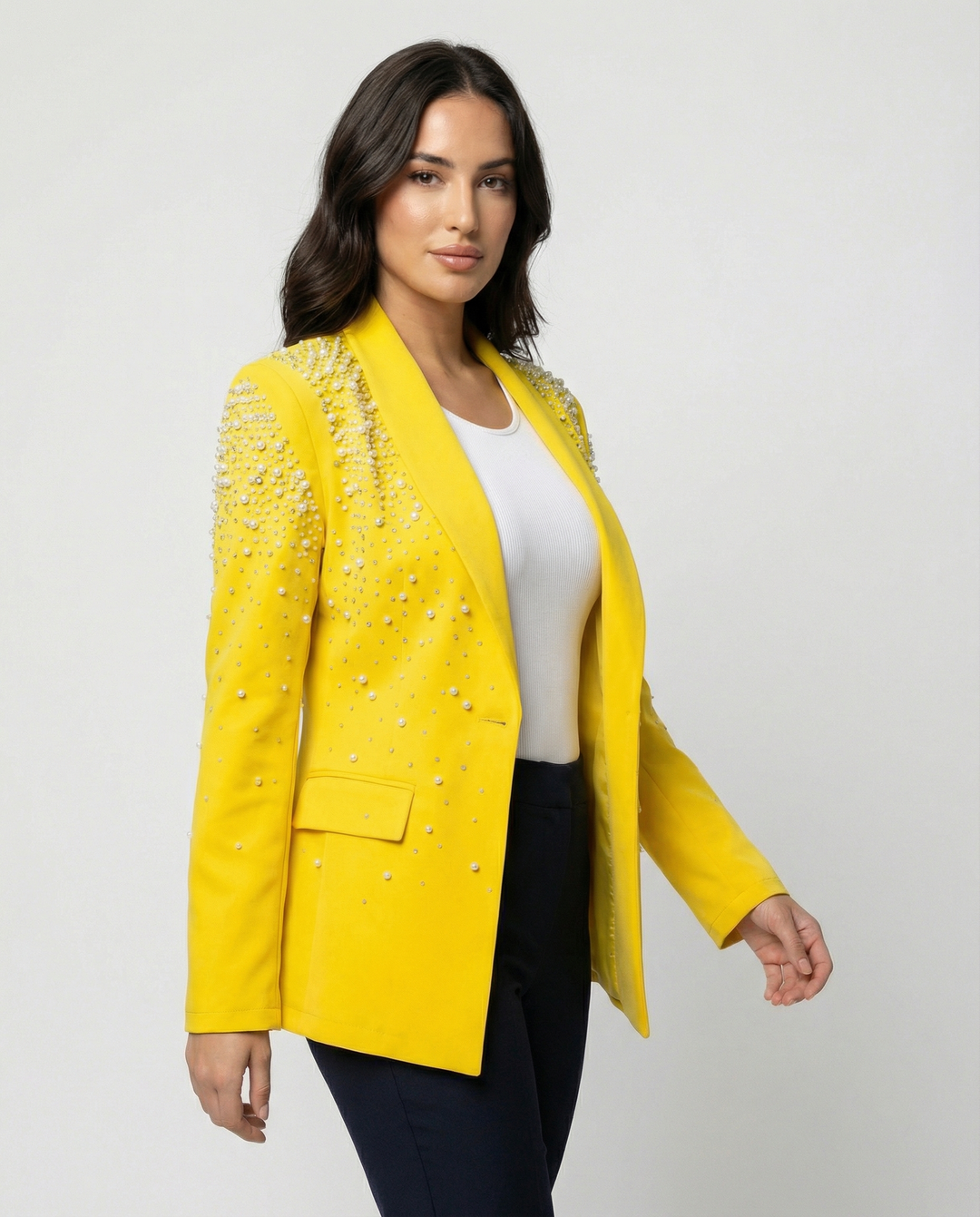 R&B | Slim Damenblazer mit Perlendetails