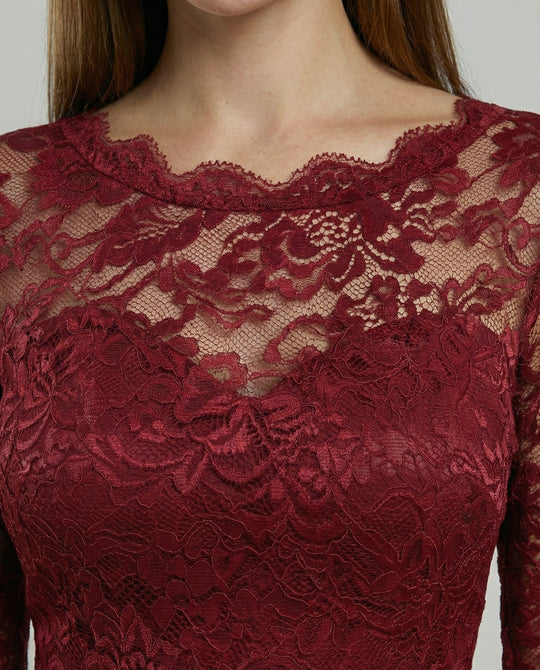 Elegantes Spitzen Brautjungfernkleid | R&B