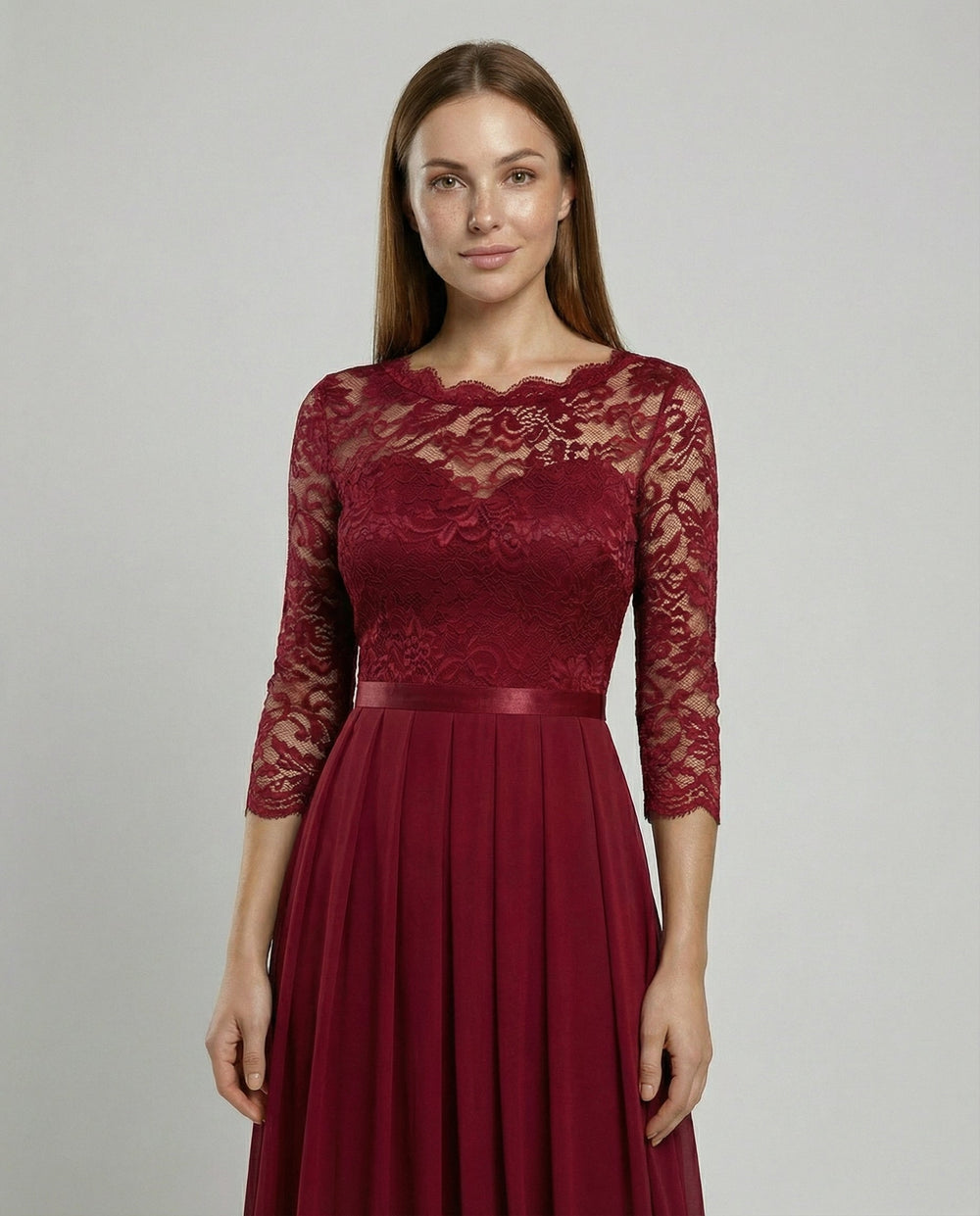 Elegantes Spitzen Brautjungfernkleid | R&B