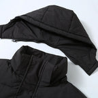 R&B | Pufferjacke Winddichtes Steppdesign mit Kapuze und Reißverschluss Leicht und Strapazierfähig