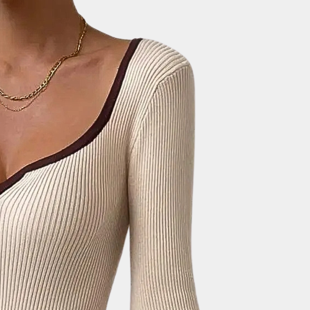 R&B | Stylisher V-Ausschnitt Oberteil für Frauen