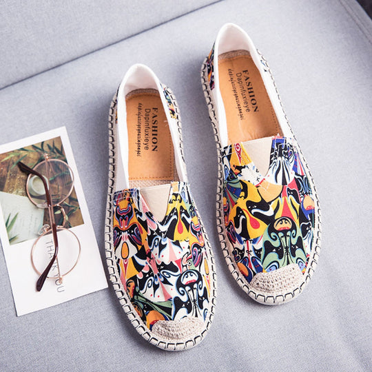 R&B | Atmungsaktive Canvas Espadrilles mit Grafischem Druck
