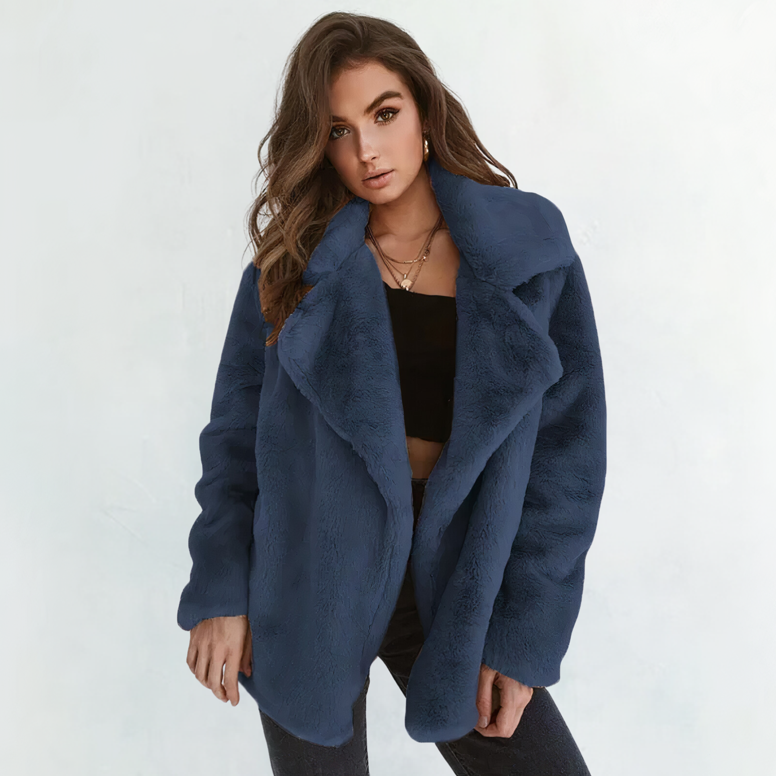 Mantel mit Plüschjacke
