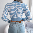R&B | Cropped Sweater mit ZR&Bra-muster Strick Trendy und Komfortabel