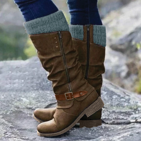 R&B | Schnallen-Stiefel Bis Zum Knie