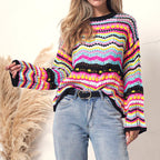 R&B | Gestreifter Strickpullover Mit Feinem Design
