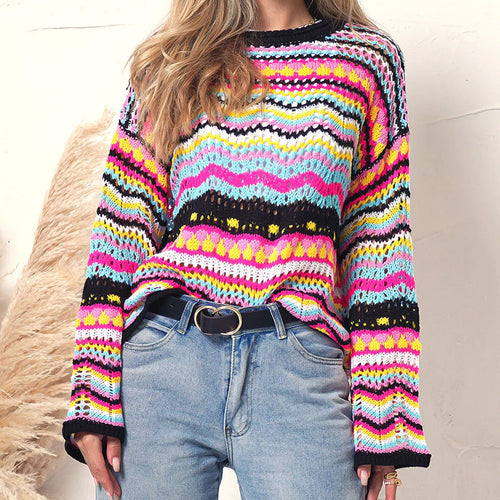 R&B | Gestreifter Strickpullover Mit Feinem Design