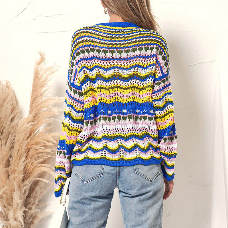 R&B | Gestreifter Strickpullover Mit Feinem Design