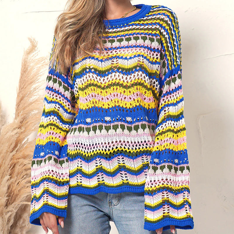 R&B | Bunte Strickjacke mit Muster Acryl Trendy und Bequem
