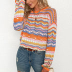 R&B | Gestreifter Strickpullover Mit Feinem Design