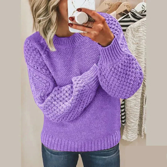R&B | Klassischer Rundhals Langarm Strickpullover