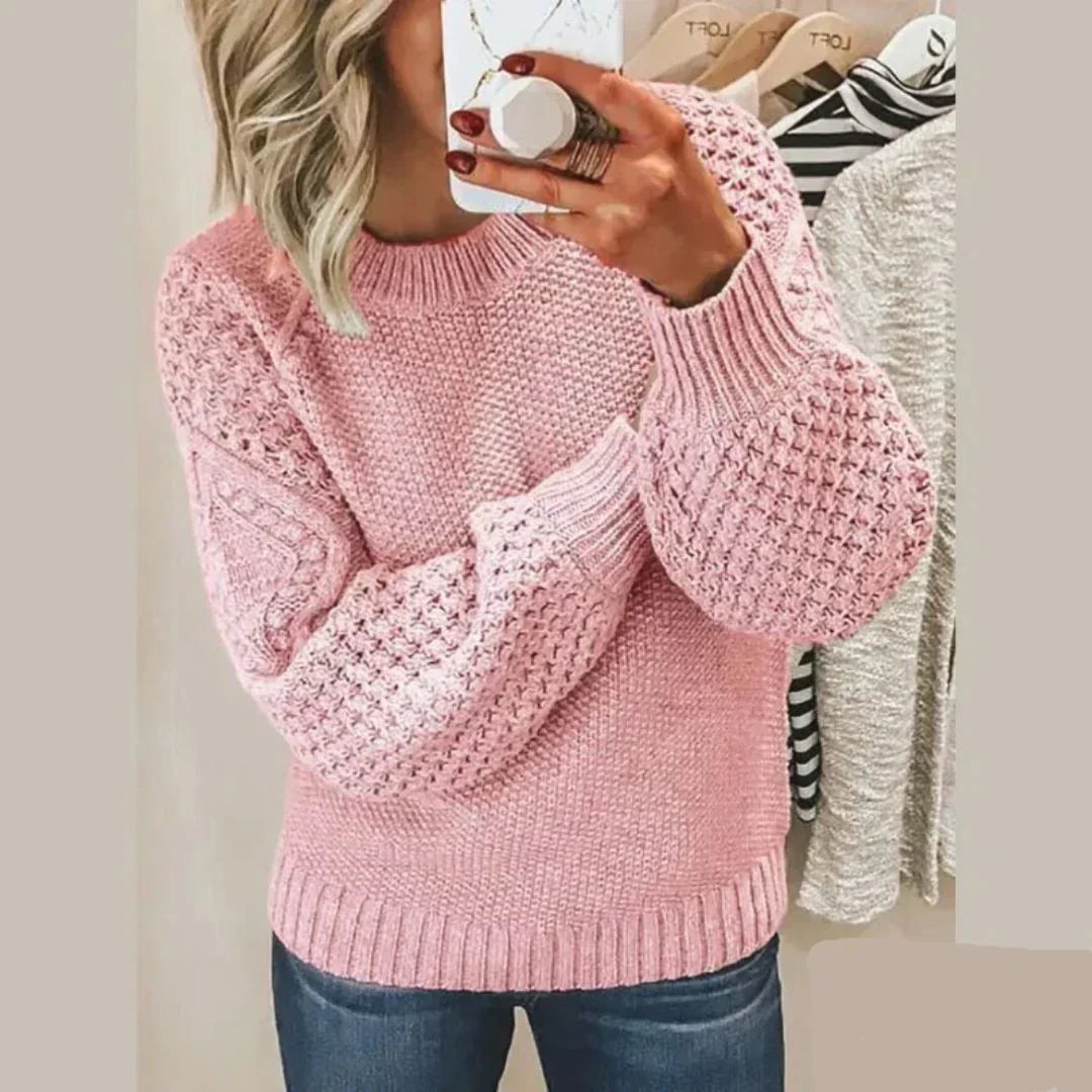 R&B | Klassischer Rundhals Langarm Strickpullover