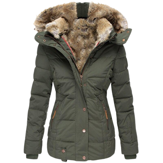 R&B | Gesteppter Wintermantel für Damen mit Fellkragen