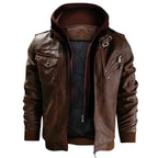 R&B | Herren Lederjacke mit Kapuze