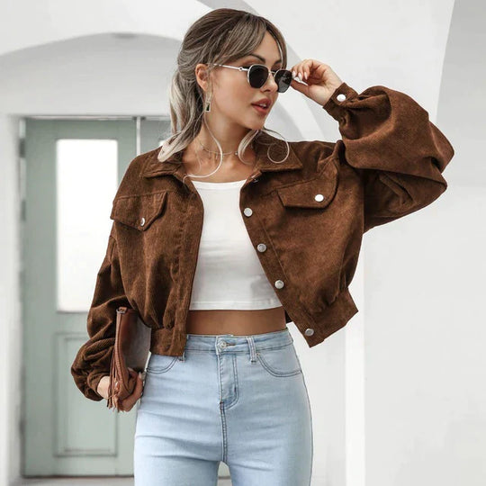 R&B | Kurzjacke Aus Gestreiftem Cord