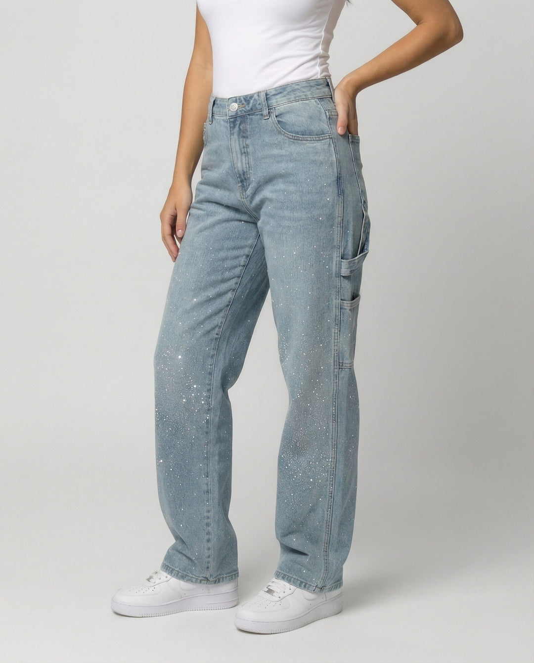 R&B | Jeans mit Glänzenden Details Trendy und Komfortabel