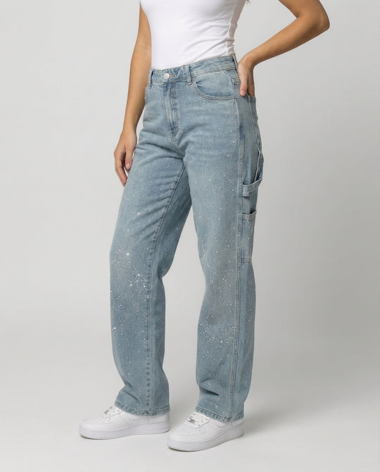 R&B | Jeans mit Glänzenden Details Trendy und Komfortabel