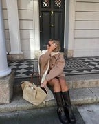 R&B | Damen Übergangsjacke Im Oversized-Stil mit Knopfverschluss