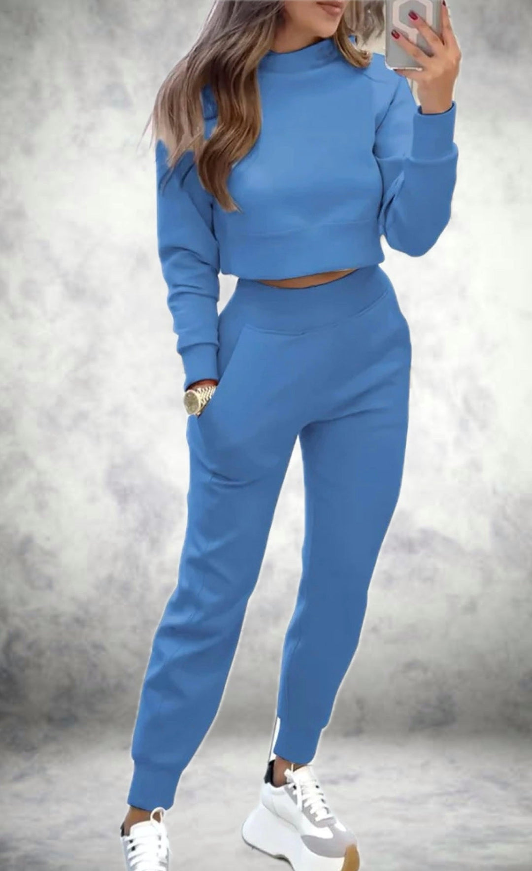 R&B | Schicker Trainingsanzug mit Langen Ärmeln und High Waist Hose