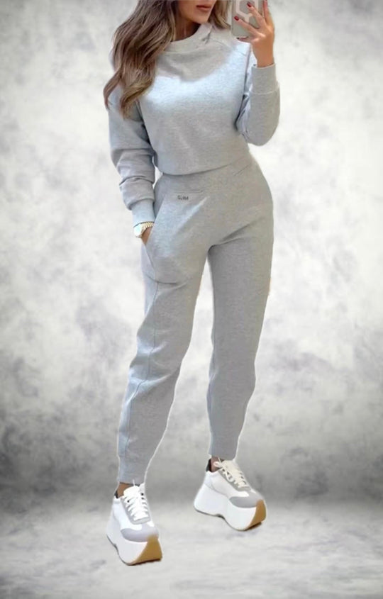 R&B | Schicker Trainingsanzug mit Langen Ärmeln und High Waist Hose