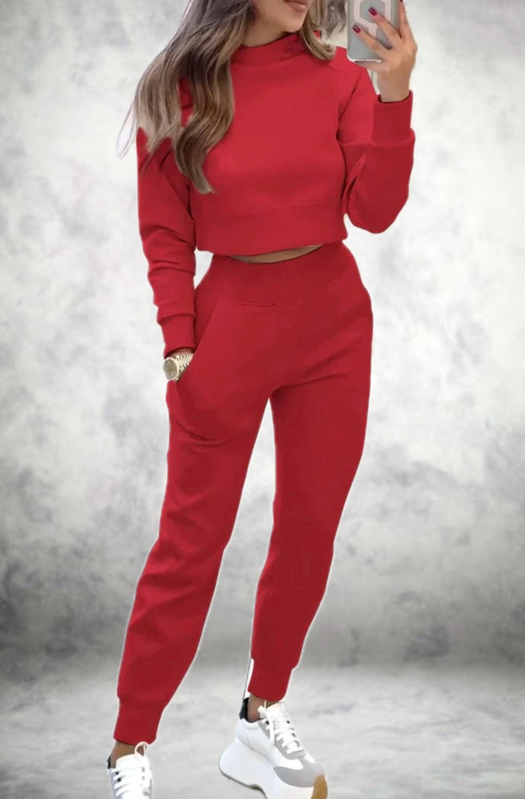 R&B | Schicker Trainingsanzug mit Langen Ärmeln und High Waist Hose