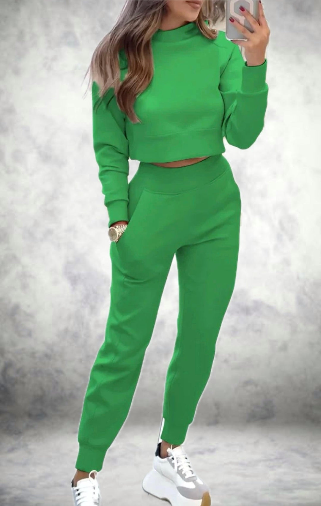 R&B | Schicker Trainingsanzug mit Langen Ärmeln und High Waist Hose