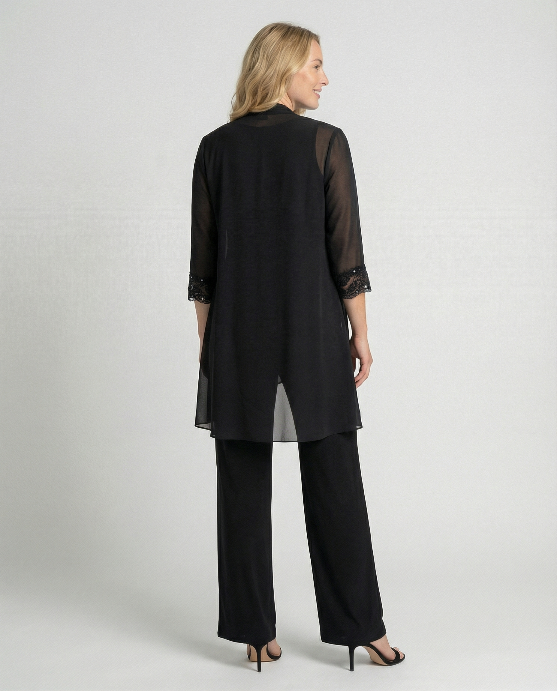 R&B | Damen Dreiteiler Mit Transparenter Jacke Und Hose