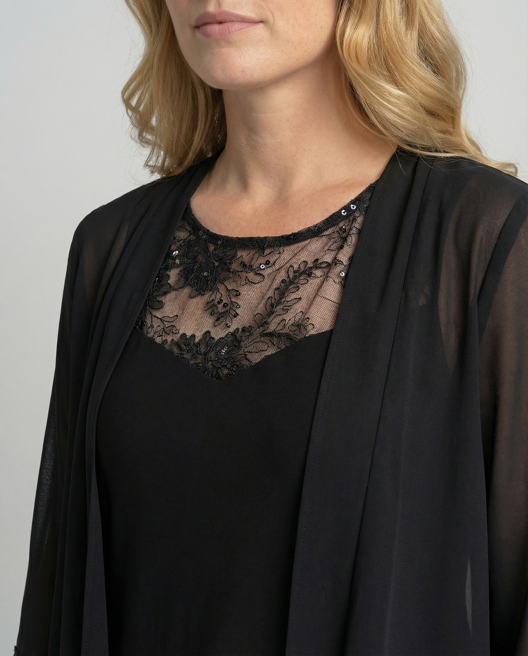 R&B | Damen Dreiteiler Mit Transparenter Jacke Und Hose