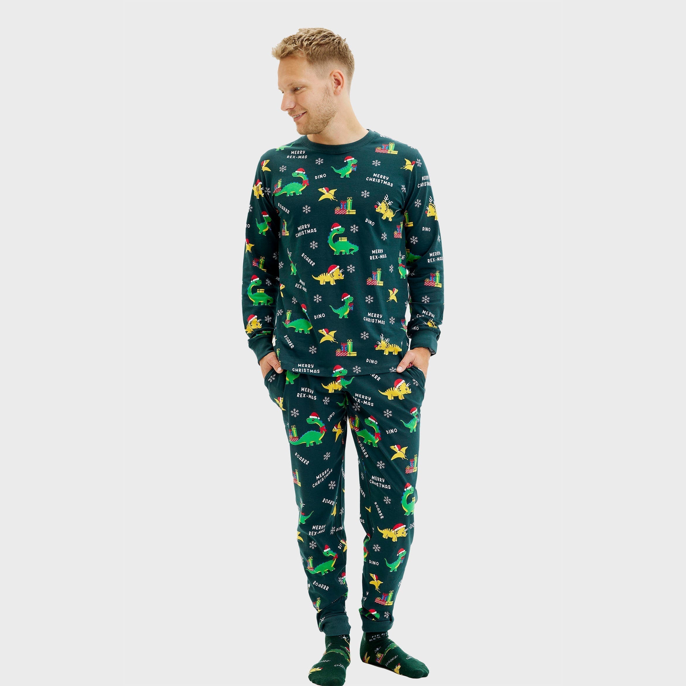 R&B | Dino Weihnachts-Pyjama Herren