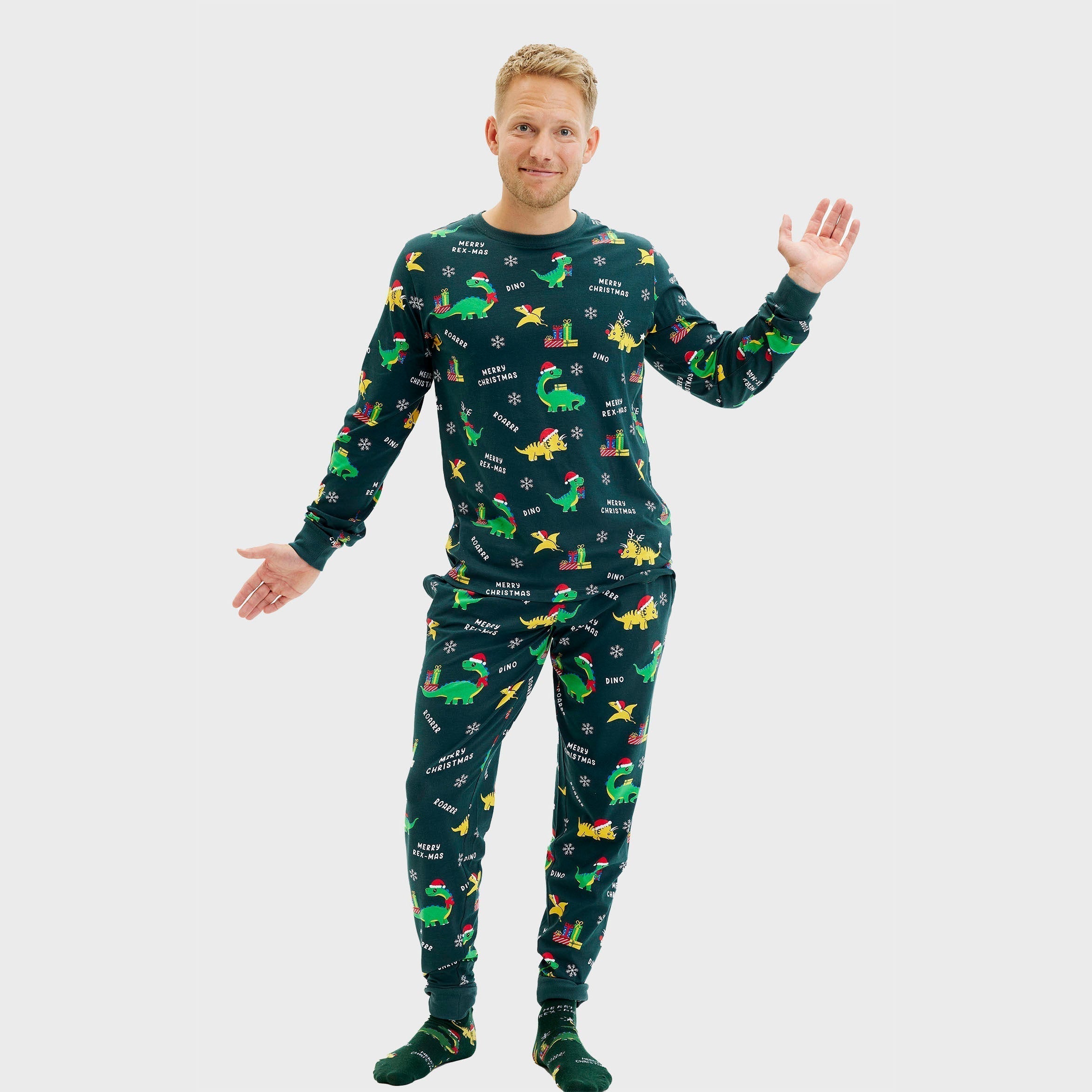 R&B | Dino Weihnachts-Pyjama Herren