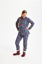 R&B | Crazy Christmas Pyjama Flanell Blau Damen