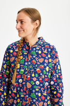 R&B | Crazy Christmas Pyjama Flanell Blau Damen