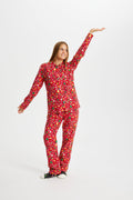 R&B | Verrückte Weihnachts-Pyjamas Flanell Rot Frauen