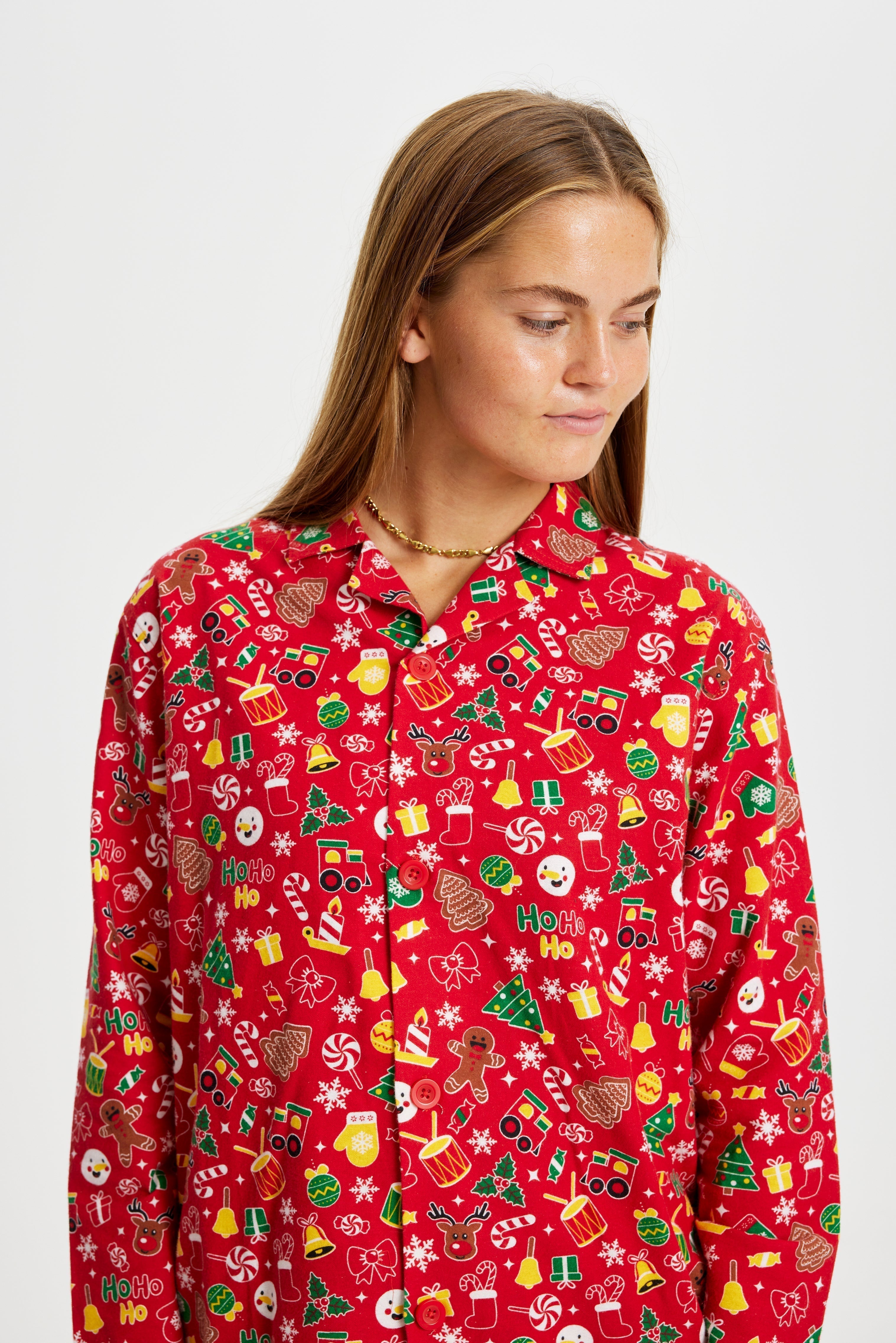 R&B | Verrückte Weihnachts-Pyjamas Flanell Rot Frauen