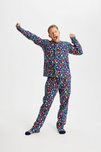 R&B | Verrückte Weihnachts-Pyjamaflanel blau Männer
